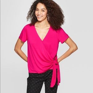 Pretty pink wrap top